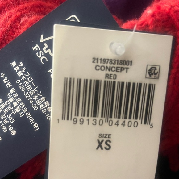 Ralph Lauren fair isle Red and Black Patterned Turtleneck Sweater XS - Picture 4 of 5